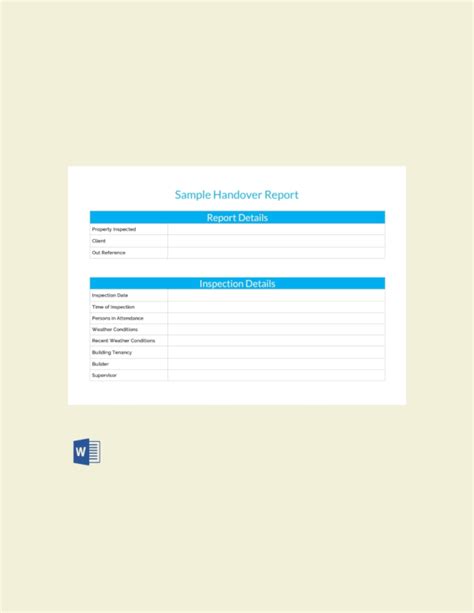 Free 30 Handover Report Templates In Ms Word Pdf