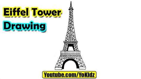How To Draw Eiffel Tower For Kids Youtube