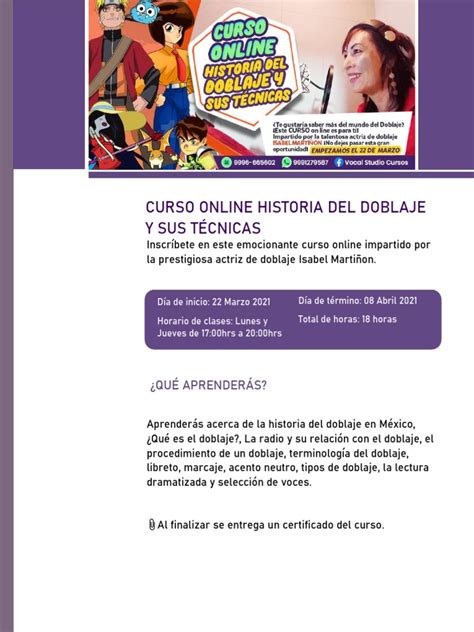 Curso Historia Del Doblaje Y Sus Técnicas 2 Pdf