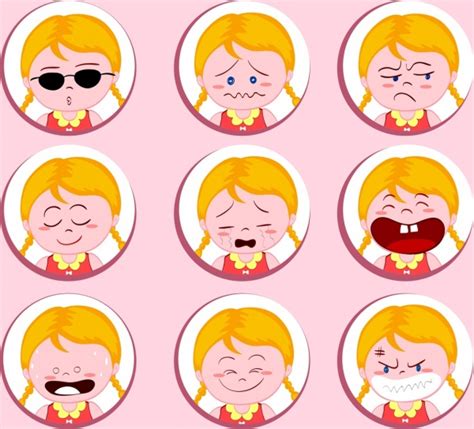 Emotions Faces Cartoon Free Vector Download 21648 Free Vector For