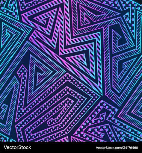 Bright Neon Geometric Pattern Royalty Free Vector Image