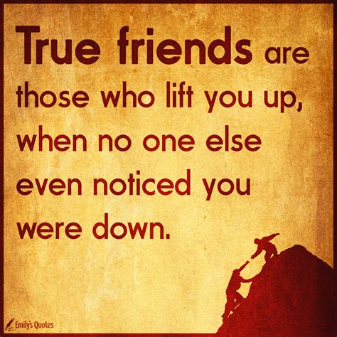 True Friends Are Those Who Lift You Up When No One Else Even Noticed
