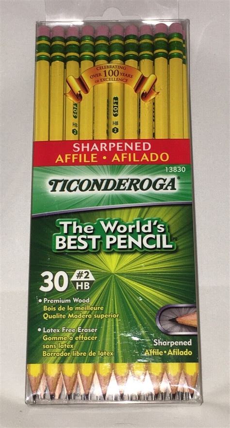 Ticonderoga Pencils Wood Cased Graphite 2 HB Soft Pre Sharpened Yellow