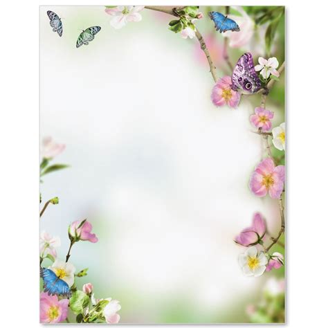 Butterfly Delight Letter Paper Borders For Paper Spring Stationery