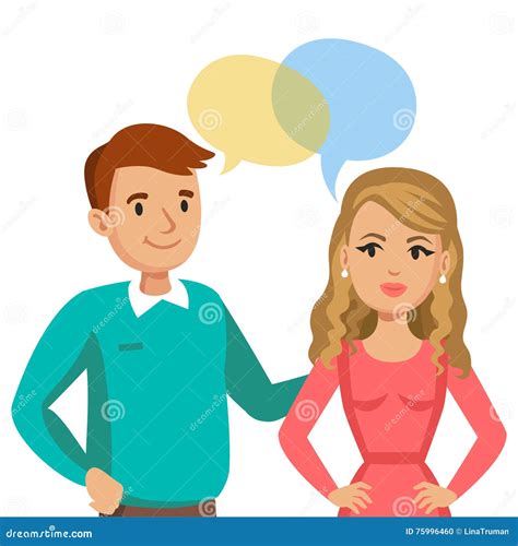 Man And Women Talking Talk Of Couple Or Friends Stock Vector