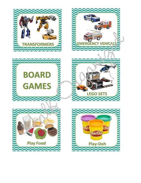 The best part is this organization system makes it really easy for them to clean up after themselves. Toy Label Printables. Print them out and laminate them to ...