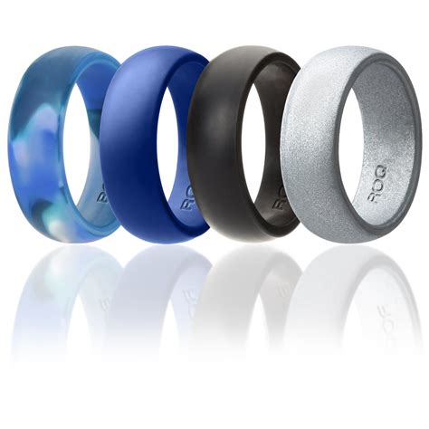 New Mens Silicone Wedding Ring Roq Affordable Silicone Rubber 4 Pack