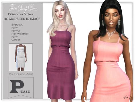 Thin Strap Dress By Pizazz At Tsr Sims 4 Updates