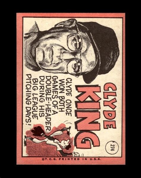 1969 Topps Set Break 274 Clyde King Nr Mint Gmcards Ebay