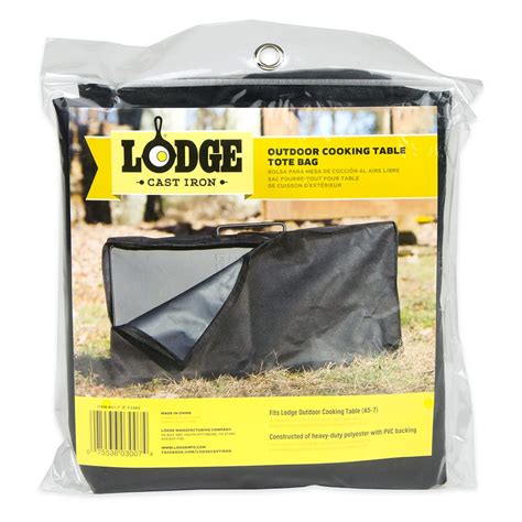 Lodge A Camp Dutch Oven Cooking Table Tote Bag Black Polyester