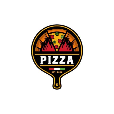Plantilla De Vector De Diseño De Logo De Pizza Vector Premium