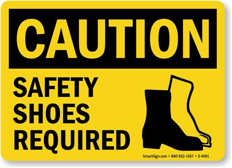 Safety Shoes Signs Safety Shoes Required Signs