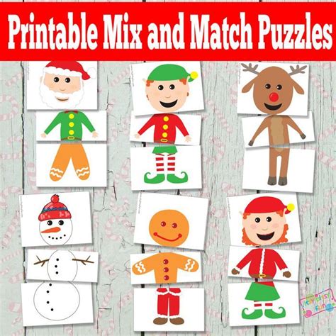 Printable Christmas Puzzles Busy Bag Christmas Games For Kids