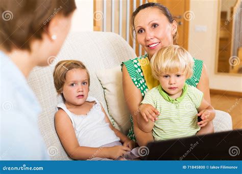 Satisfied Mother Arranging Mortgage Details Stock Photo Image Of