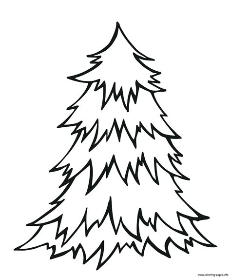 simple blank christmas tree coloring page printable
