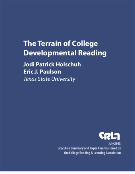 Crla membership is not required for staff of certified programs. (PDF) The Terrain of College Developmental Reading ...
