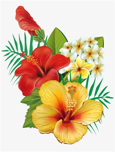 Tropical Flower Watercolor Png Clip Art Royalty Free Tropical