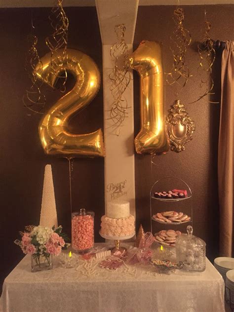 The best ideas to celebrate the 21st birthday revolve around super cute details. Pink and Gold 21st Birthday Celebration! | 21st birthday ...