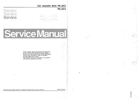 PHILIPS P6-25-2-3 SM CARCASSETTEDECK Service Manual download