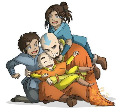Airbender All Grown Up Father Aang And His Children Bemi Kya And Tenzin