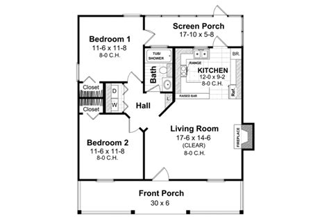 Cottage Style House Plan 2 Beds 1 Baths 800 Sqft Plan 21 169