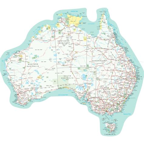Huge Australian Road Map Vinyl Decal Rolling Solo Australia