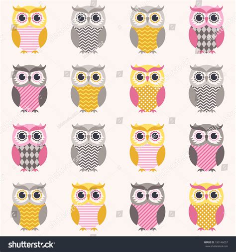 seamless owl pattern stock vector illustration  shutterstock