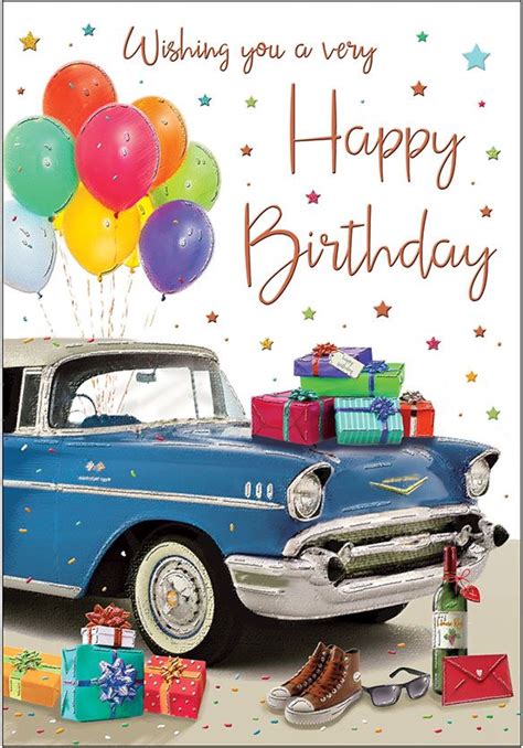 Birthday Card Male Car And Presents T Envy