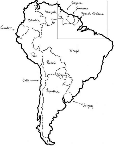 35 Desenhos Do Mapa Da América Do Sul Para Imprimir E Colorir