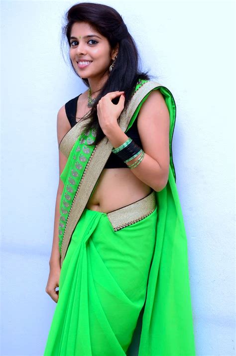 I hope you enjoyed this video and also please comment like subscribe. Beauty Galore HD : Shravya Hot Navel In Green Saree
