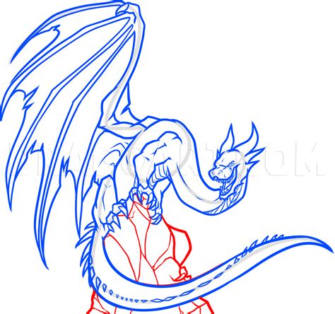 How To Draw A Perched Dragon Step By Step Drawing Guide By Dawn