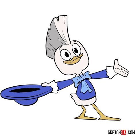 How To Draw Dewey In A New Look Ducktales 2017 Sketchok Easy