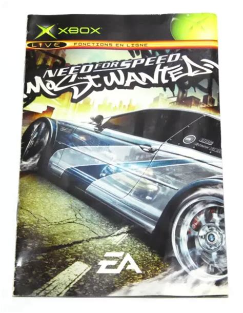 Notice Originale Need For Speed Most Wanted Jeu Cosole Xbox Microsoft