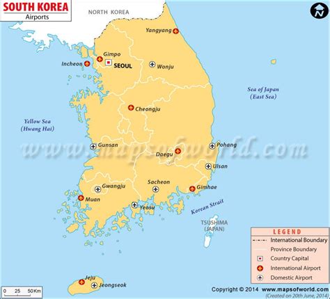 South Korea Airports Airports In South Korea Map