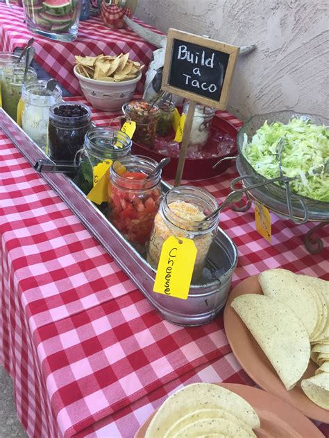 Taco Bar I Used Mason Jars In A Trough Filled With Ice Party Food