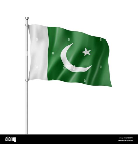 Pakistani Flag Isolated On White Stock Photo Alamy