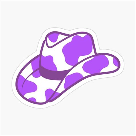 Purple Cow Print Cowgirl Hat Sticker For Sale By Julia Santos
