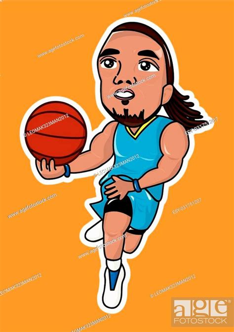 Cartoon Basketball Player Slam Dunk Icon Stock Vector Vector And Low