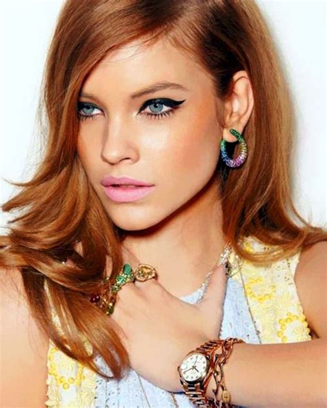 Barbara Palvin Pink Lips And Cat Eye Love This Hair Color Too Cat Eye