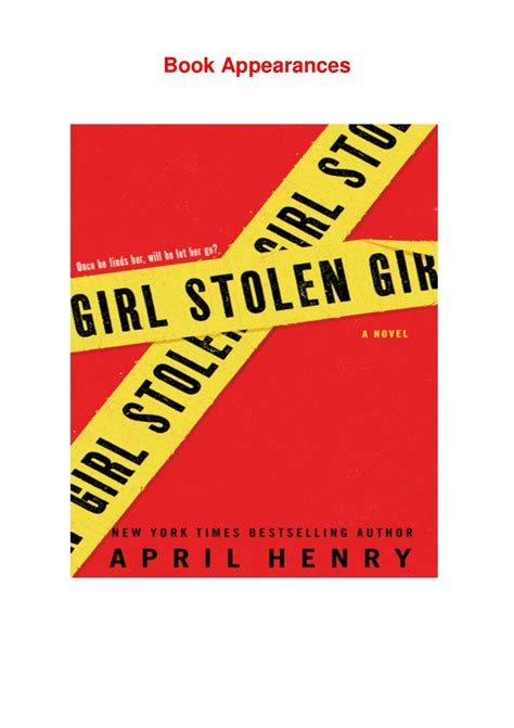 Pdf Girl Stolen By April Henry Download Ebook Epub Kindle Hardcover