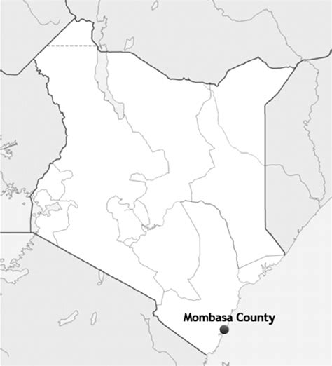 Map Of Kenya Showing Mombasa County Download Scientific Diagram