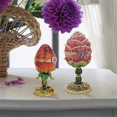Gardens Treasures Romanov Style Enameled Eggs Set Of Two Fh91689
