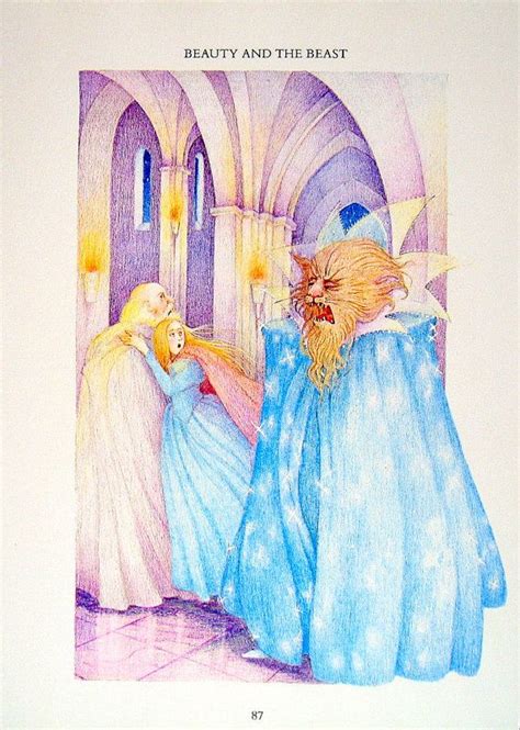 1987 Beauty And The Beast Vintage Fairy Tale Book Plate Etsy