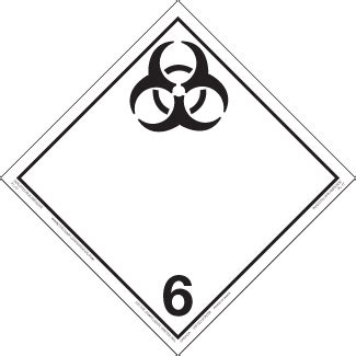 Hazard Class 6 2 Infectious Substances Permanent Self Stick Vinyl