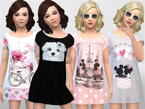 Tsr Pinkzombiecupcakes Pzc Girls Summer Dress 002 Sims 4 Cc Kids Clothing Sims 4 Children
