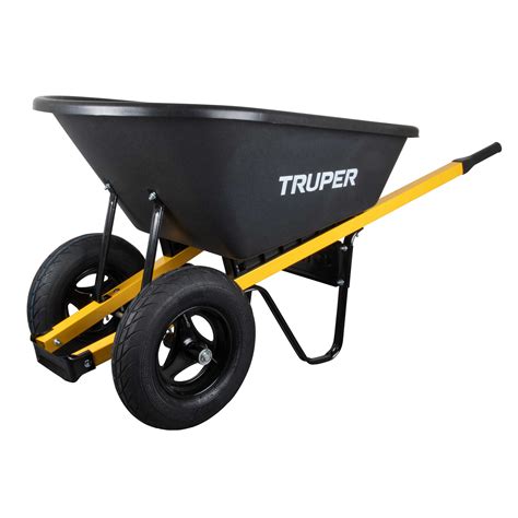 Truper Dual Wheel Poly Wheelbarrow 6 Cu Ft Brickseek