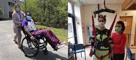 Patient Performs A Wheelie In A Wheelchair Supported By Physiotherapist