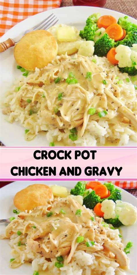Push the chicken into the gravy mixture. CROCK POT CHICKEN AND GRAVY | Chicken recipes, Cooking ...