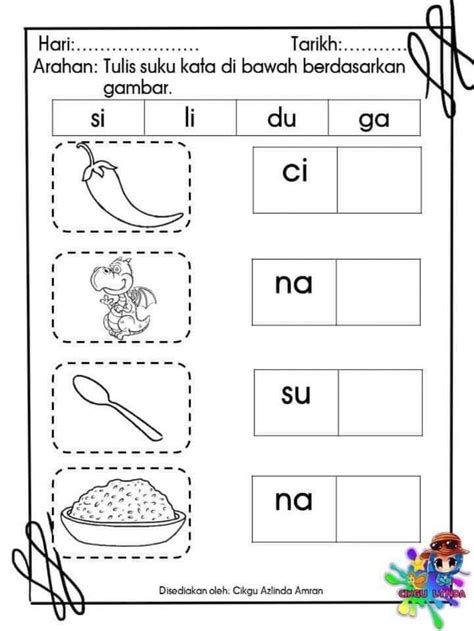 Bahasa Melayu Interactive Worksheet Kindergarten Math Worksheets
