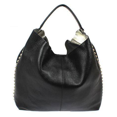 Rebecca Minkoff Black Unlined Hobo Bag W Dome Studs 355 New Ebay